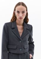 Women Grey Crop Blazer