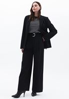 Women Black High Rise Straight Fit Pants