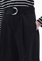 Women Black High Rise Straight Fit Pants