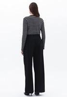 Women Black High Rise Straight Fit Pants