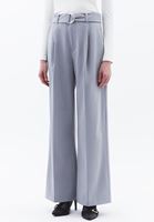 Women Grey High Rise Straight Fit Pants