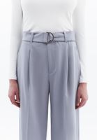 Women Grey High Rise Straight Fit Pants