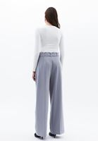 Women Grey High Rise Straight Fit Pants