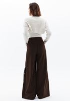 Women Brown Ultra High Rise Wide Leg Pants