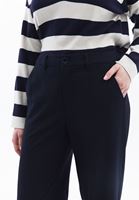 Women Navy Mid Rise Straight Fit Pants