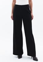 Women Black Ultra High Rise Wide Leg Pants