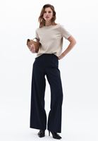 Women Navy Ultra High Rise Wide Leg Pants