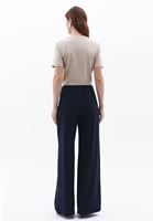 Women Navy Ultra High Rise Wide Leg Pants