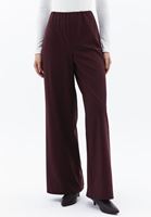 Women Bordeaux Ultra High Rise Wide Leg Pants