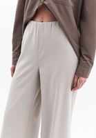 Women Beige Ultra High Rise Wide Leg Pants