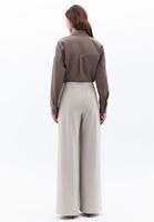 Women Beige Ultra High Rise Wide Leg Pants