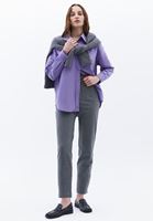 Women Grey Ultra High Rise Carrot Fit Pants