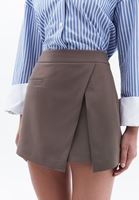 Women Brown High Rise Short Skirt