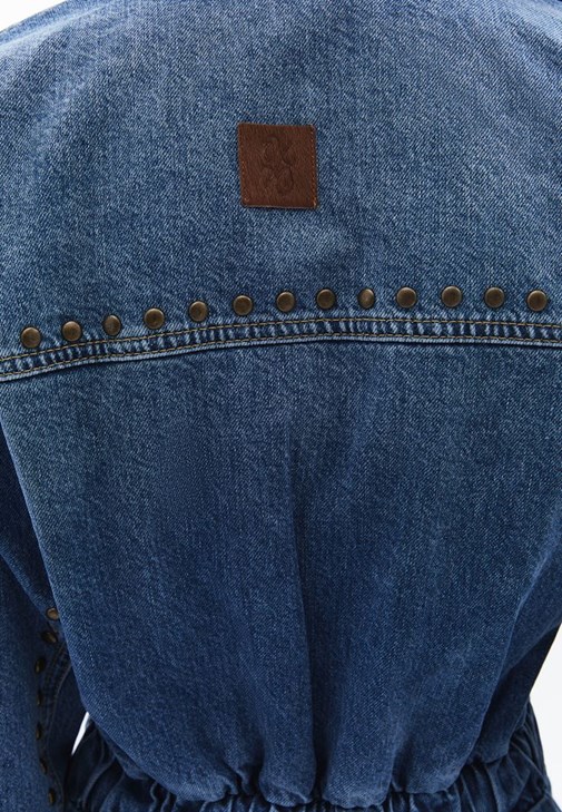 Blue Oversize Denim Jumpsuit Online Shopping | OXXOSHOP