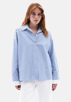 Women Mixed Cotton Blended Shirt with Sleeve Detail