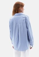 Women Mixed Cotton Blended Shirt with Sleeve Detail