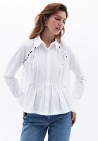 Women White Shirt with Cut-out Detail