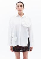 Women Cream Oversize Poplin Shirt