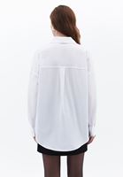 Women White Oversize Shirt with Pocket