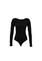 Women Black Bodysuit with Long Sleeves