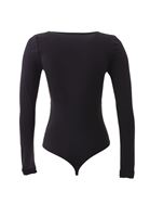 Women Black Bodysuit With Square Neck