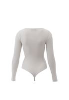 Women Cream V-neck Bodysuit