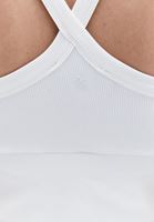 Women Cream Crop Singlet with Straps