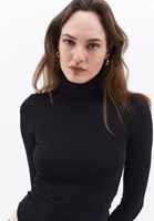 Women Black Turtle Neck Bodysuit