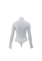 Women Cream Turtle Neck Bodysuit