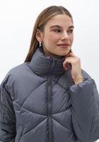 Women Grey Padded Loose Fit Coat