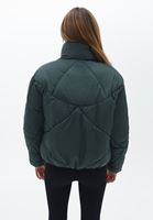 Women Green Padded Loose Fit Coat