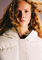 Women Cream Quilted Coat