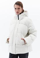 Women Cream Quilted Coat