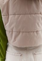 Women Beige Hooded Puffer Waistcoat