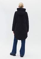 Women Black Quilted Coat with Hoody