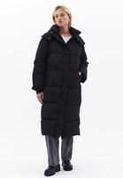 Women Black Waterproof Quilted Long Coat