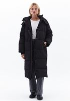 Women Black Waterproof Quilted Long Coat