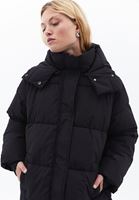 Women Black Waterproof Quilted Long Coat