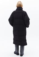 Women Black Waterproof Quilted Long Coat