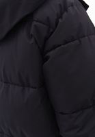 Women Black Waterproof Quilted Long Coat