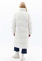 Women Cream Waterproof Quilted Long Coat