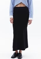 Women Black High Rise Maxi Skirt