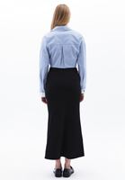 Women Black High Rise Maxi Skirt