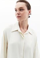 Women Cream Satin Shirt with Buttons