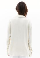 Women Cream Satin Shirt with Buttons