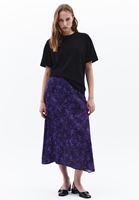 Women Mixed Mid Rise Satin Midi Skirt