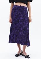 Women Mixed Mid Rise Satin Midi Skirt