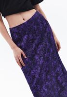 Women Mixed Mid Rise Satin Midi Skirt