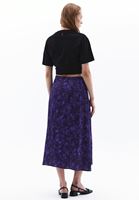 Women Mixed Mid Rise Satin Midi Skirt