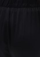 Women Black High Rise Wide Leg Satin Pants